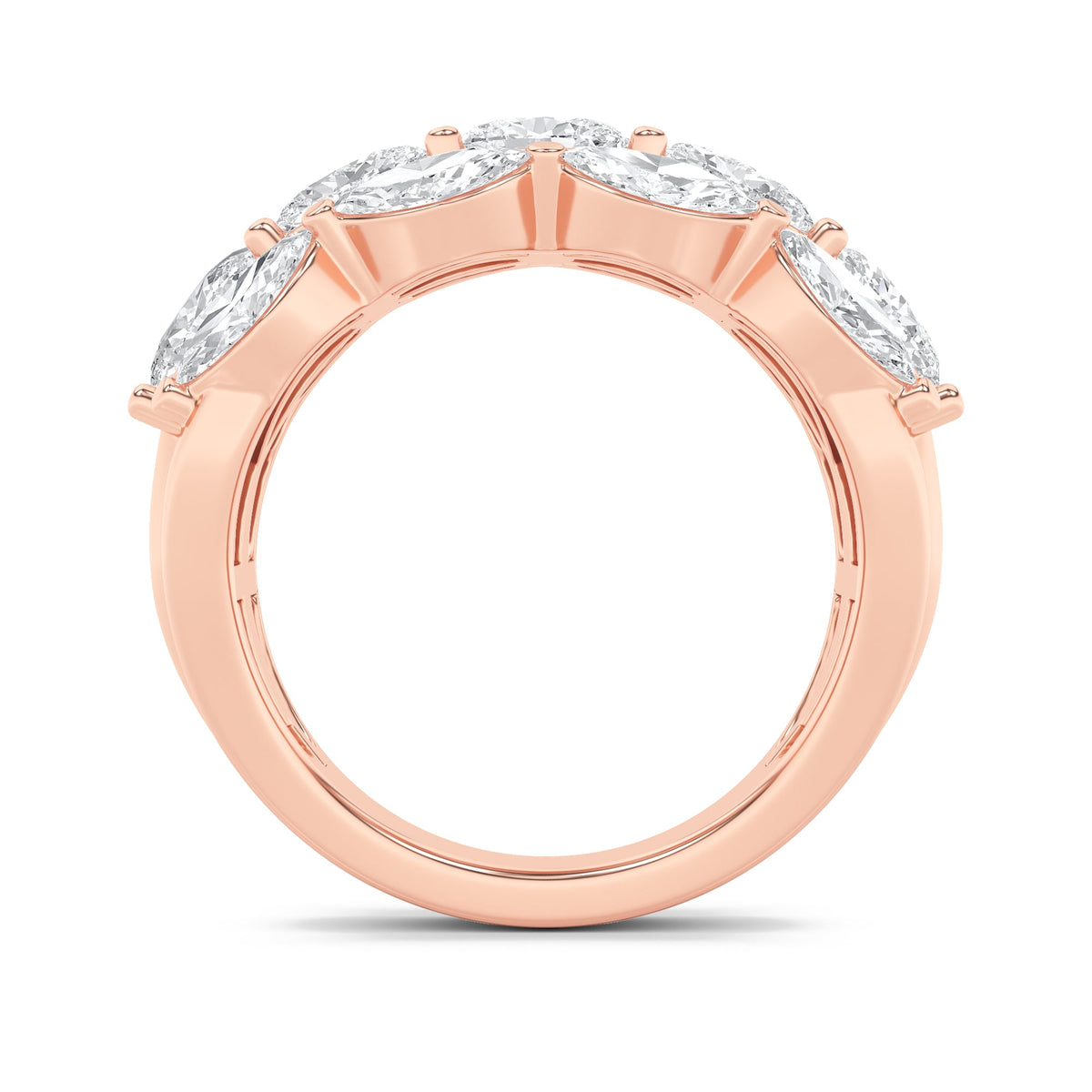 3CTW Oval Lab-Grown Diamond Prong Multi Stone Band Ring 13 Stones