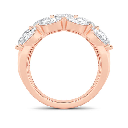 3CTW Oval Lab-Grown Diamond Prong Multi Stone Band Ring 13 Stones