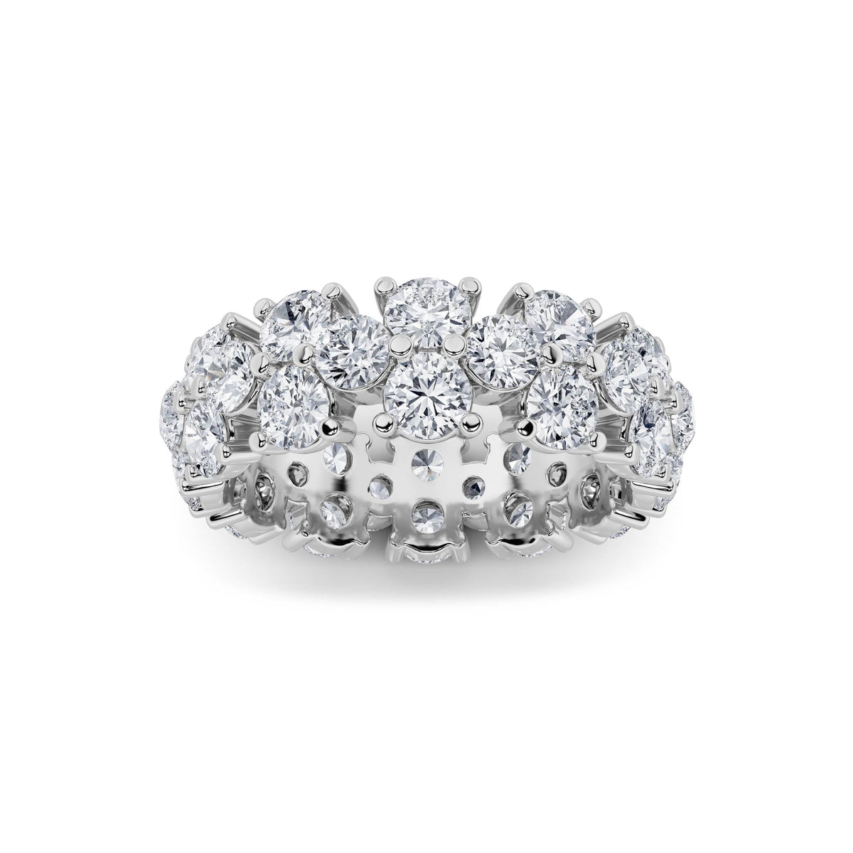 5CTW Round Lab-Grown Diamond Prong Eternity Band Ring 36 Stones