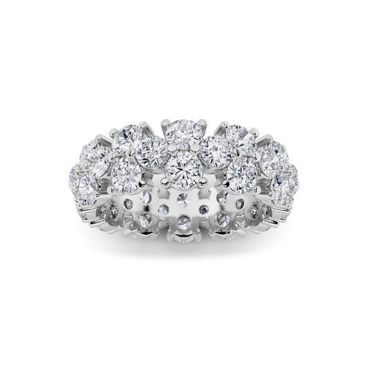 5CTW Round Lab-Grown Diamond Prong Eternity Band Ring 36 Stones