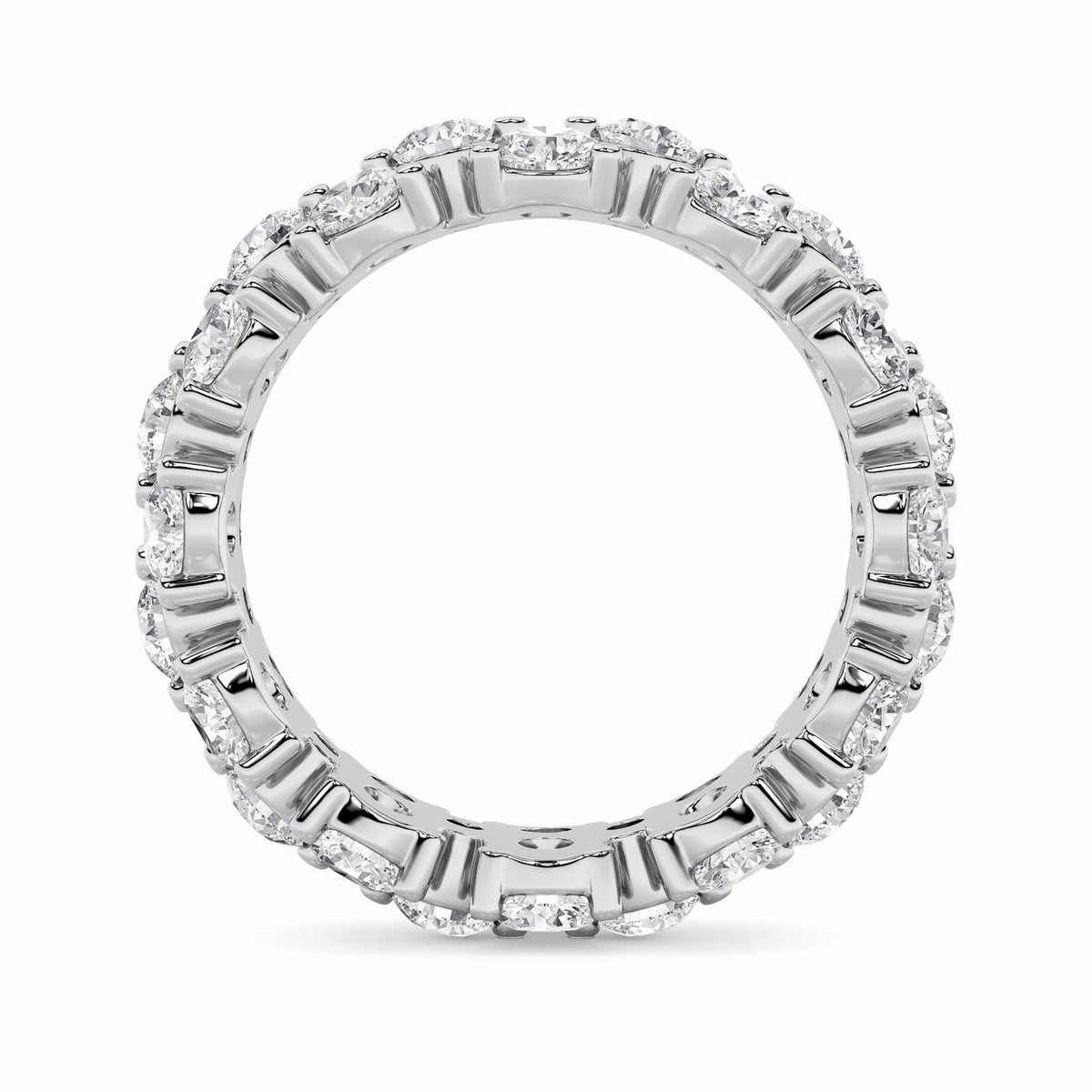 5CTW Round Lab-Grown Diamond Prong Eternity Band Ring 36 Stones