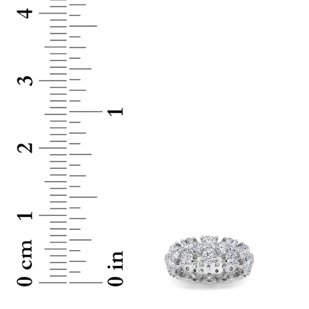 5CTW Round Lab-Grown Diamond Prong Eternity Band Ring 36 Stones