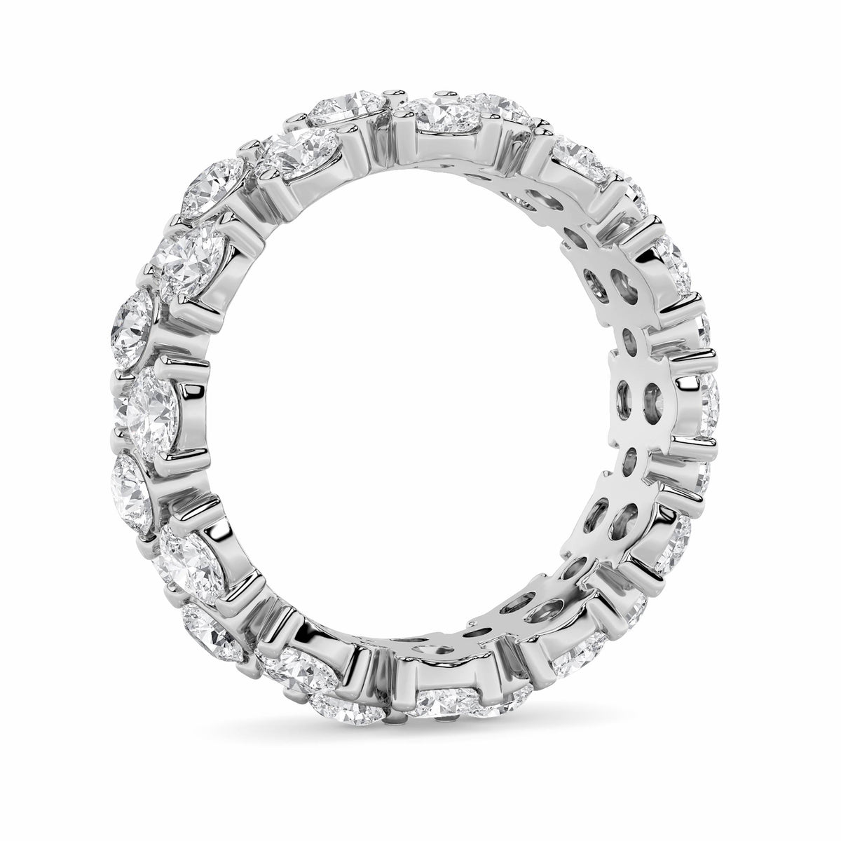 5CTW Round Lab-Grown Diamond Prong Eternity Band Ring 36 Stones