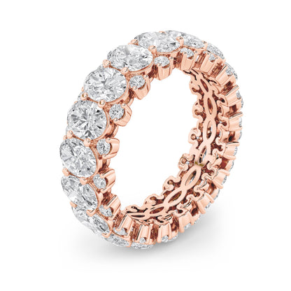 6.75CTW Oval Lab-Grown Diamond Prong Eternity Band Ring 54 Stones