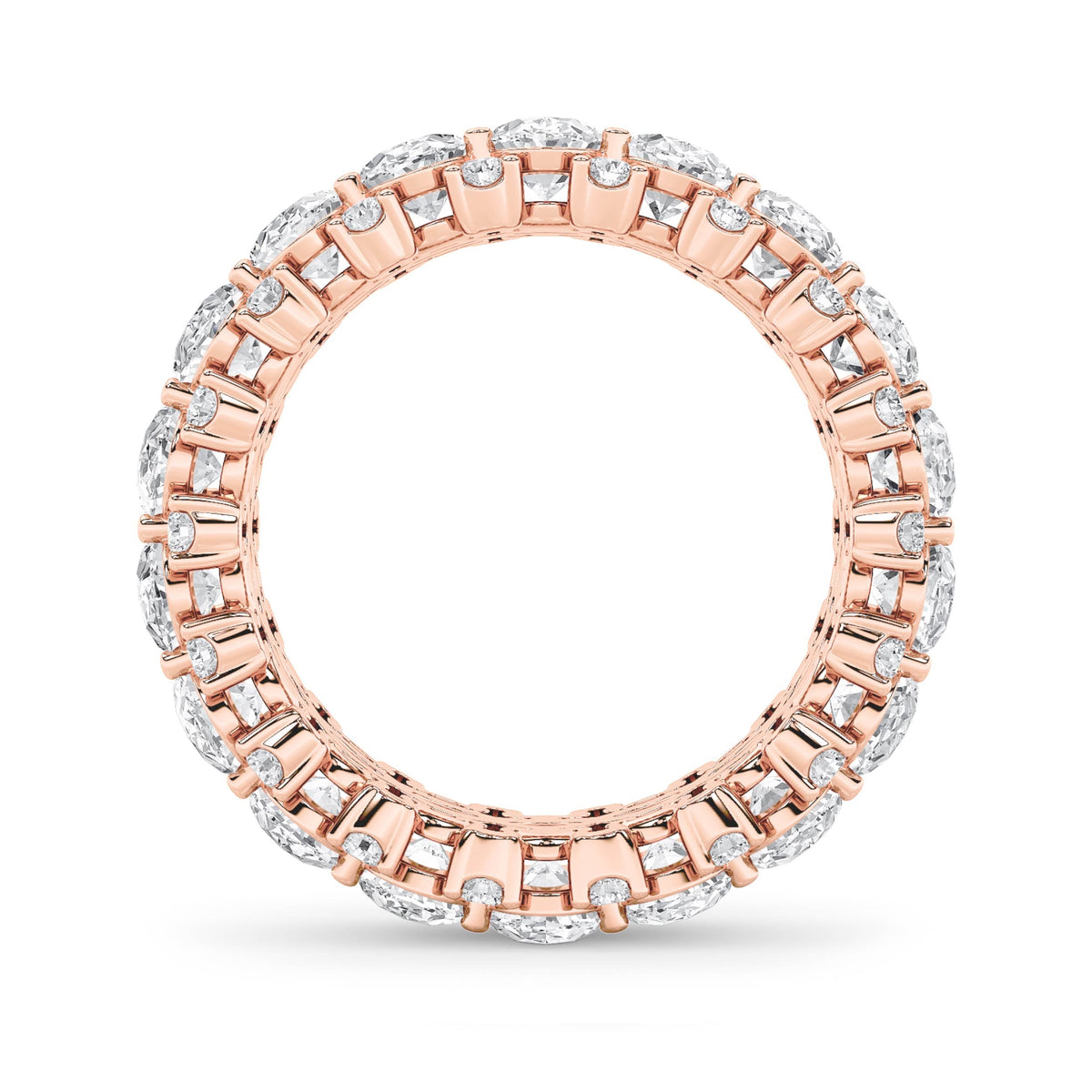 6.75CTW Oval Lab-Grown Diamond Prong Eternity Band Ring 54 Stones