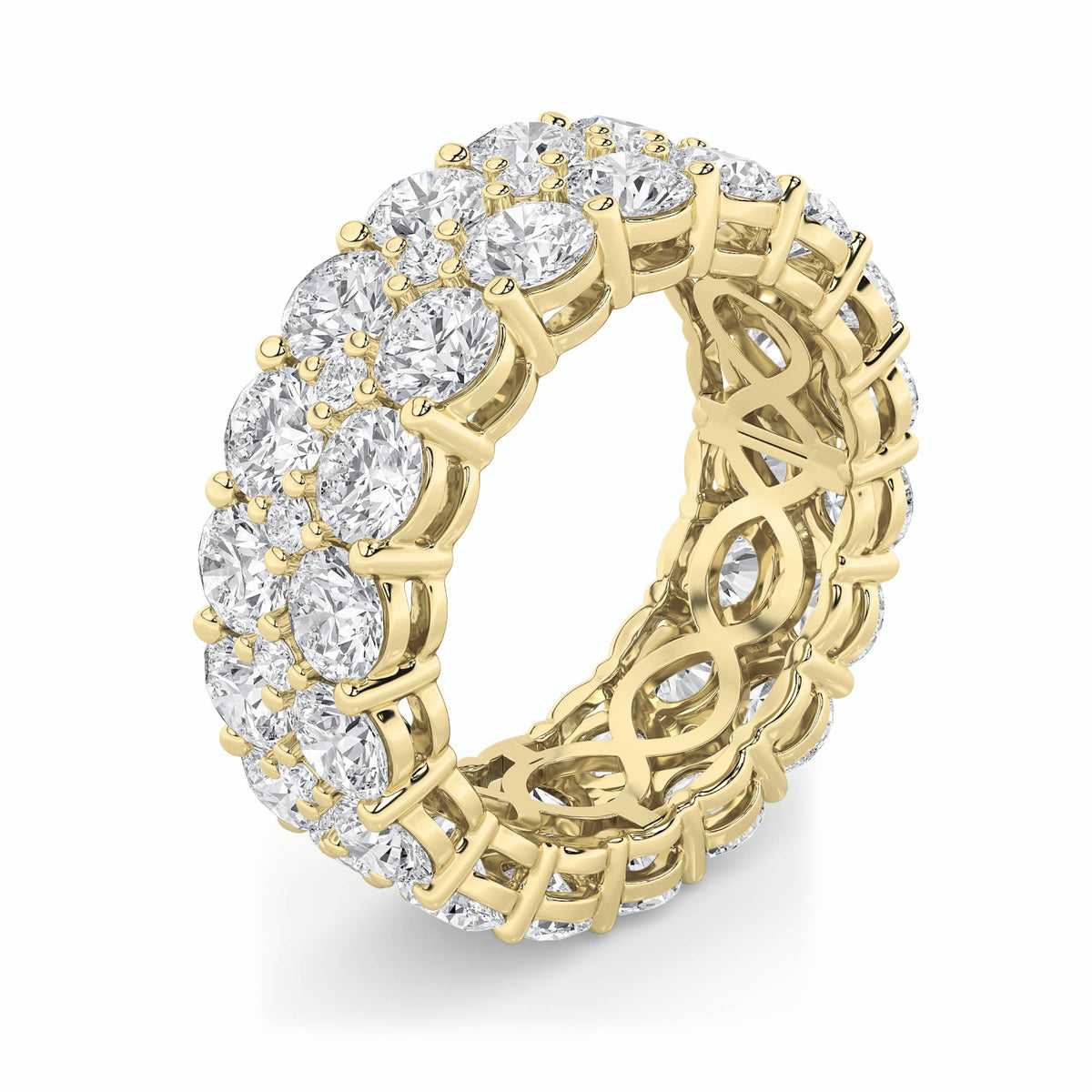 8CTW Round Lab-Grown Diamond Prong Eternity Band Ring 54 Stones