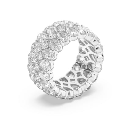 9CTW Pear Lab-Grown Diamond Prong Eternity Band Ring 57 Stones