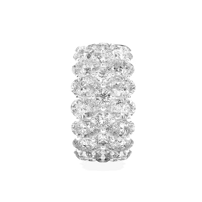 9CTW Pear Lab-Grown Diamond Prong Eternity Band Ring 57 Stones