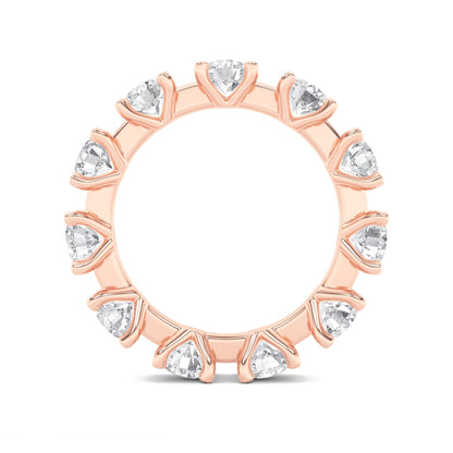 3CTW Round Lab-Grown Diamond Prong Eternity Band Ring 11 Stones - Rose Gold