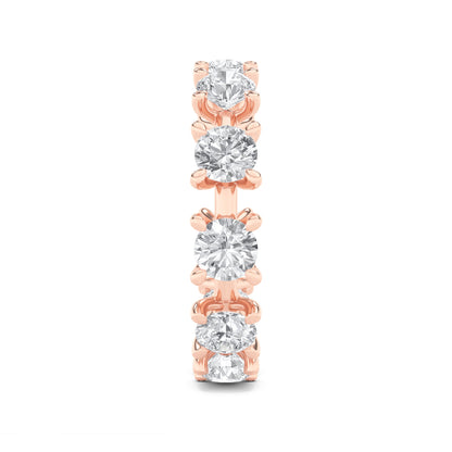 3CTW Round Lab-Grown Diamond Prong Eternity Band Ring 11 Stones - Rose Gold