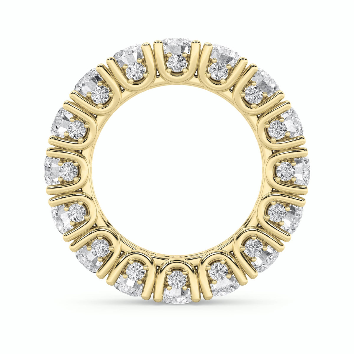 7CTW Round Lab-Grown Diamond Prong Eternity Band Ring 48 Stones