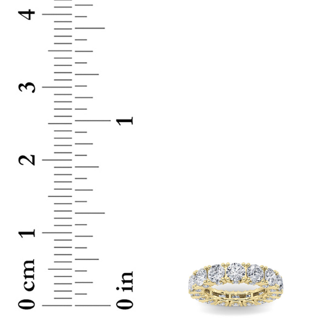 7CTW Round Lab-Grown Diamond Prong Eternity Band Ring 48 Stones