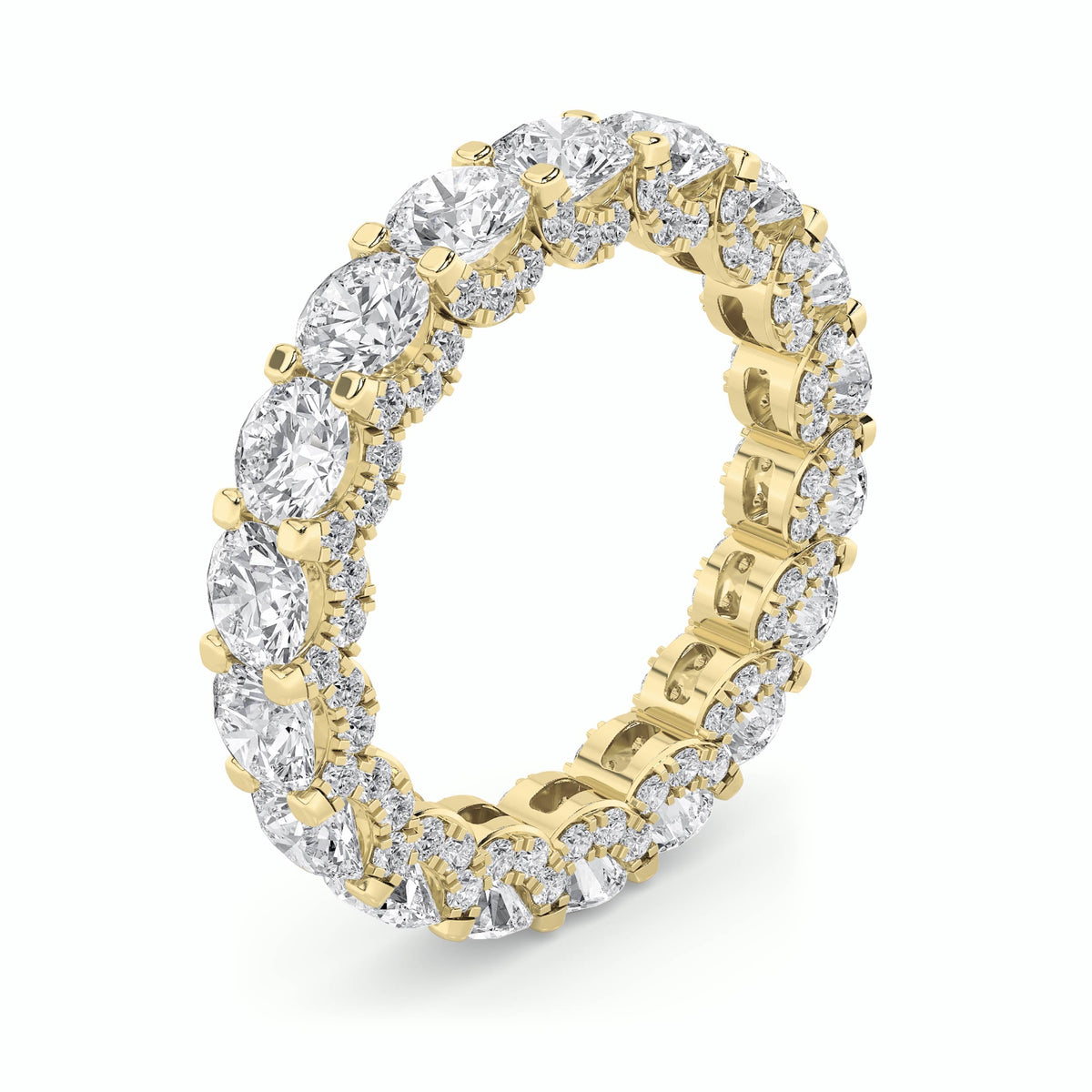 5CTW Round Lab-Grown Diamond Prong Eternity Band Ring 126 Stones