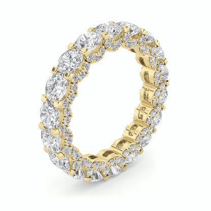 5CTW Round Lab-Grown Diamond Prong Eternity Band Ring 126 Stones