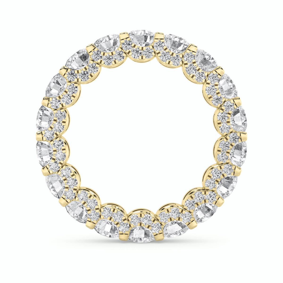 5CTW Round Lab-Grown Diamond Prong Eternity Band Ring 126 Stones