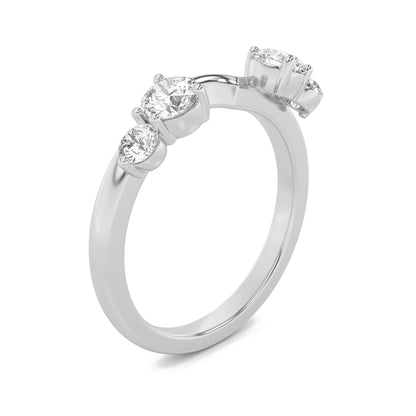 0.75CTW Round Lab-Grown Diamond Prong Fashion Wrap Ring 4 Stones
