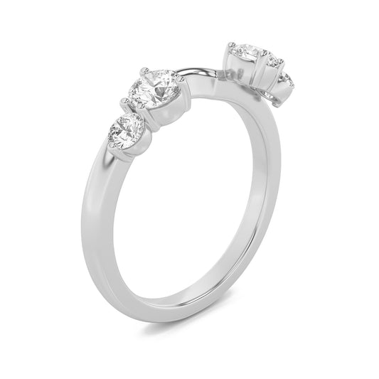 0.75CTW Round Lab-Grown Diamond Prong Fashion Wrap Ring 4 Stones