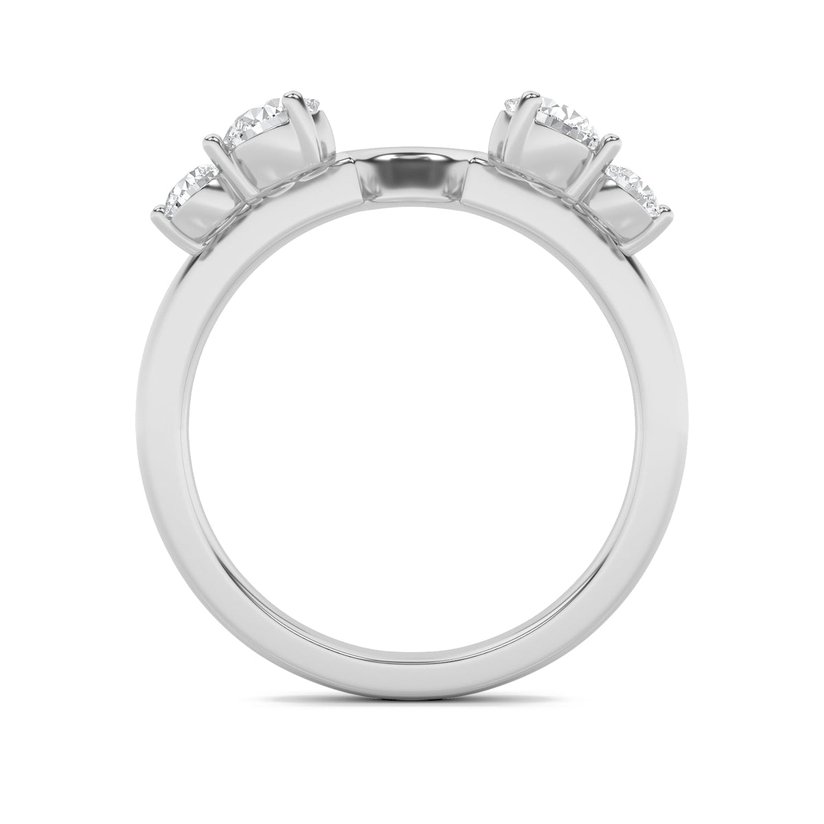 0.75CTW Round Lab-Grown Diamond Prong Fashion Wrap Ring 4 Stones