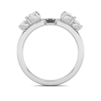 0.75CTW Round Lab-Grown Diamond Prong Fashion Wrap Ring 4 Stones