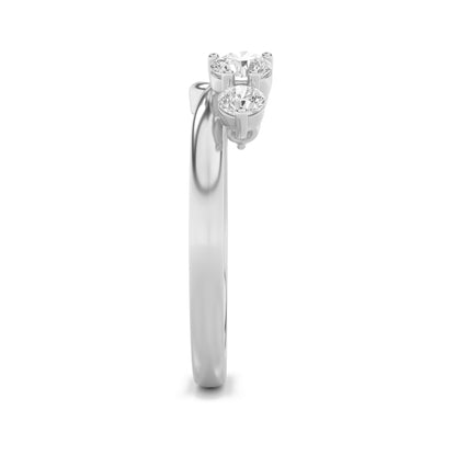 0.75CTW Round Lab-Grown Diamond Prong Fashion Wrap Ring 4 Stones
