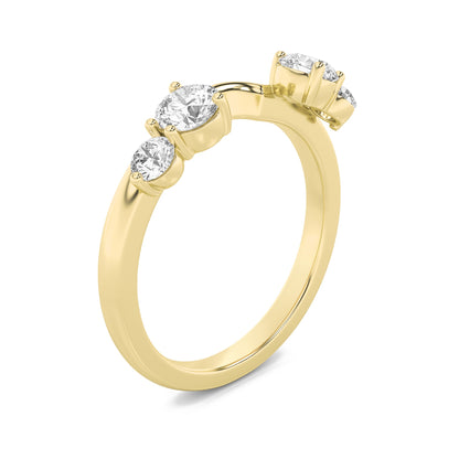 0.75CTW Round Lab-Grown Diamond Prong Fashion Wrap Ring 4 Stones