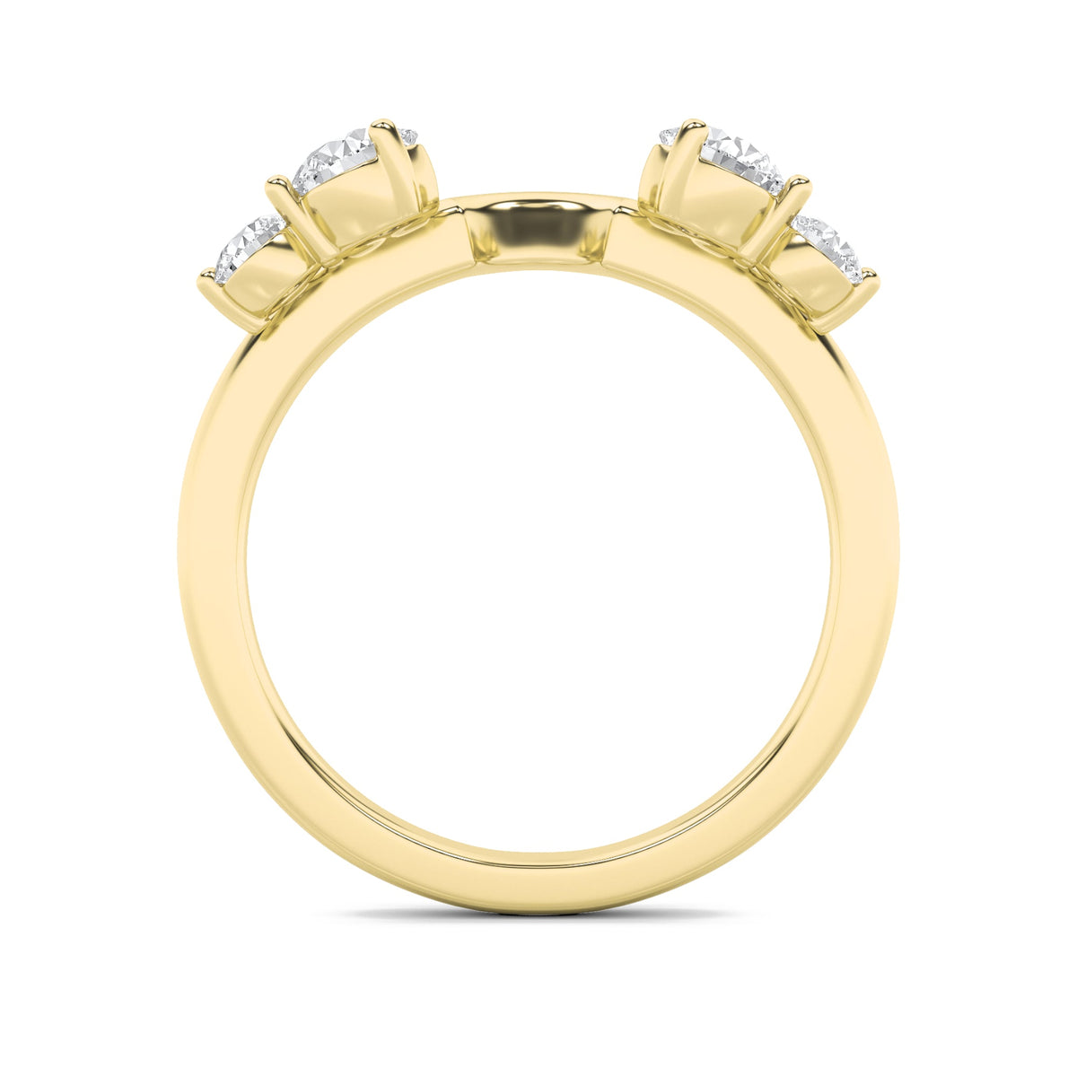 0.75CTW Round Lab-Grown Diamond Prong Fashion Wrap Ring 4 Stones