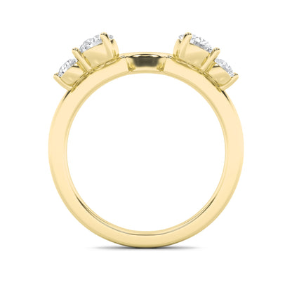 0.75CTW Round Lab-Grown Diamond Prong Fashion Wrap Ring 4 Stones