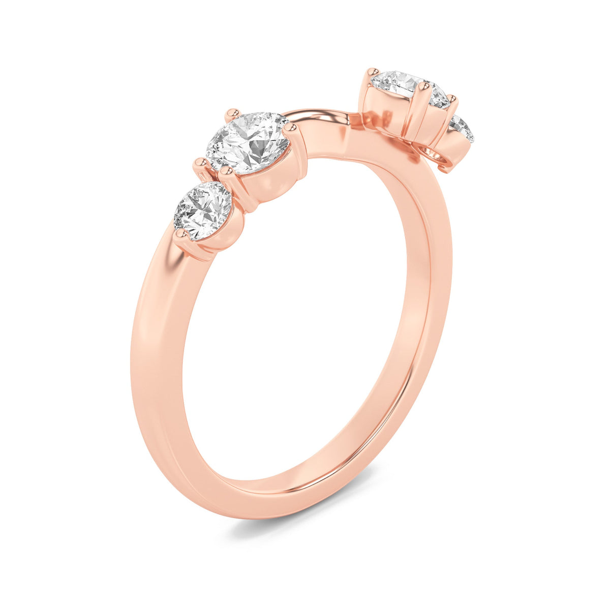 0.75CTW Round Lab-Grown Diamond Prong Fashion Wrap Ring 4 Stones
