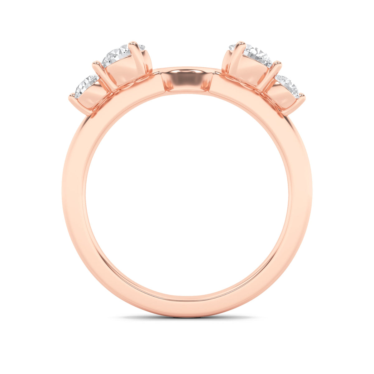 0.75CTW Round Lab-Grown Diamond Prong Fashion Wrap Ring 4 Stones
