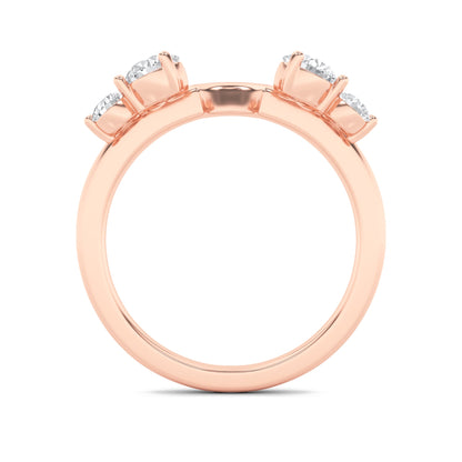 0.75CTW Round Lab-Grown Diamond Prong Fashion Wrap Ring 4 Stones