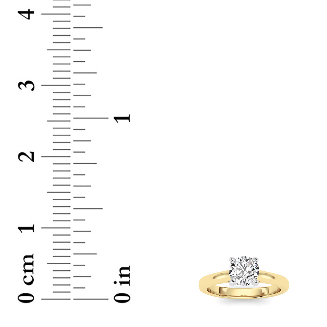 0.75CTW Round Lab-Grown Diamond Prong Classic Solitaire Engagement Ring 1 Stone