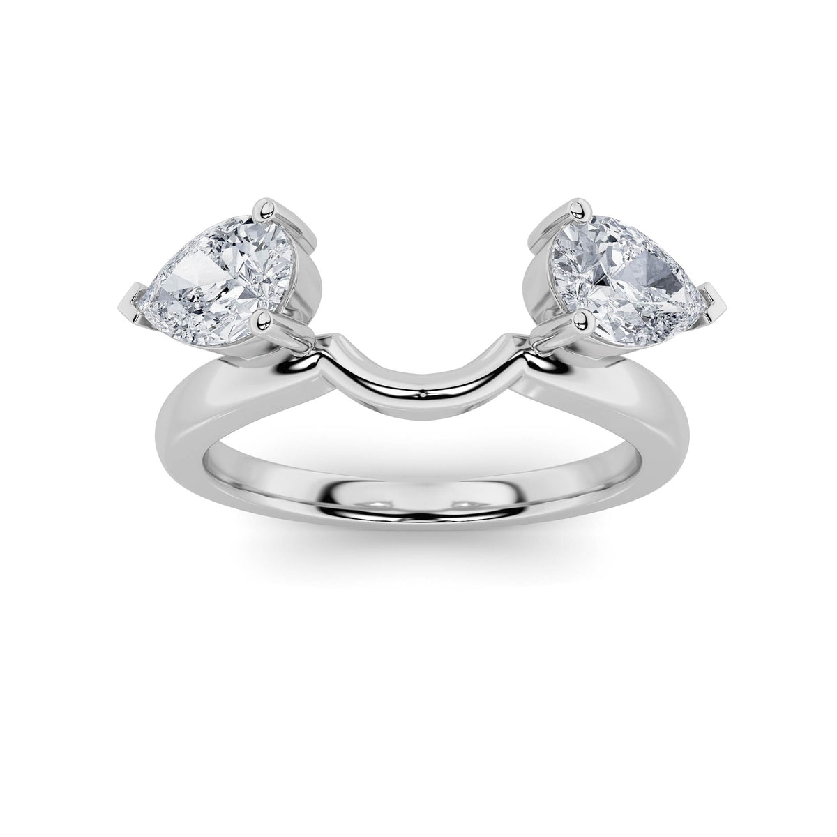 1CTW Pear Lab-Grown Diamond Prong Wrap Ring 2 Stones