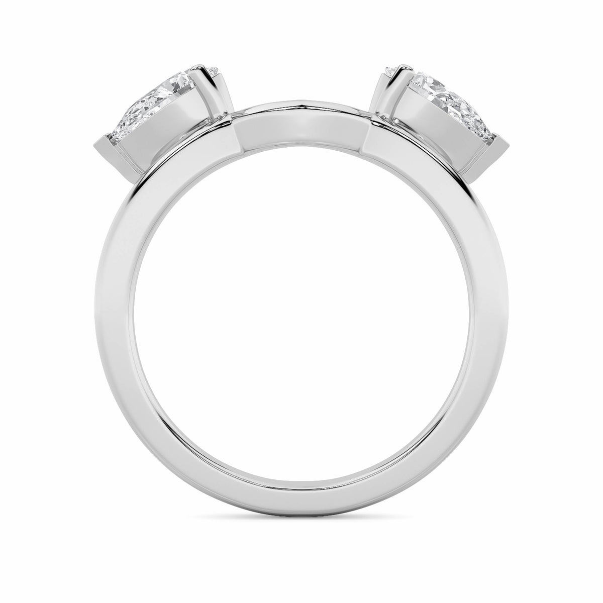 1CTW Pear Lab-Grown Diamond Prong Wrap Ring 2 Stones