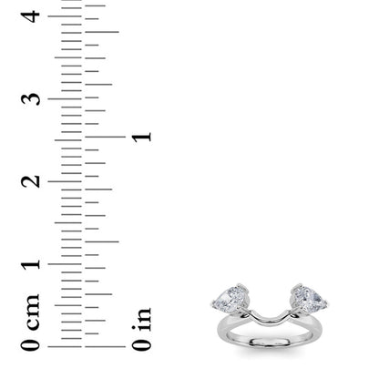 1CTW Pear Lab-Grown Diamond Prong Wrap Ring 2 Stones