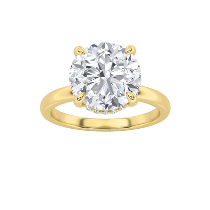 3.5CTW Round Lab-Grown Diamond Prong Classic Hidden Halo Solitaire Engagement Ring 29 Stones
