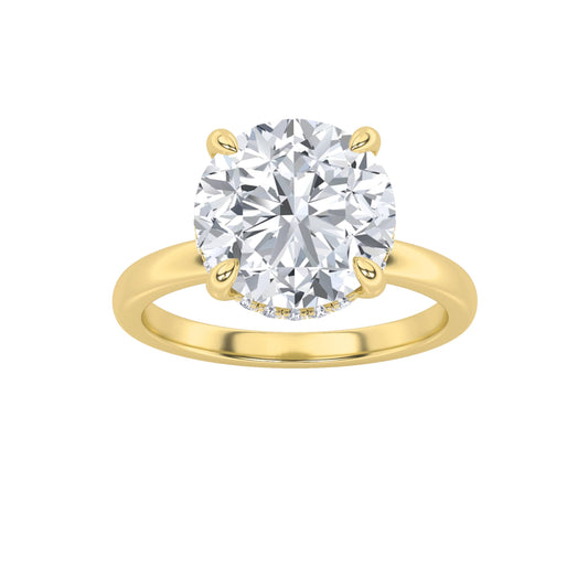 3.5CTW Round Lab-Grown Diamond Prong Classic Hidden Halo Solitaire Engagement Ring 29 Stones
