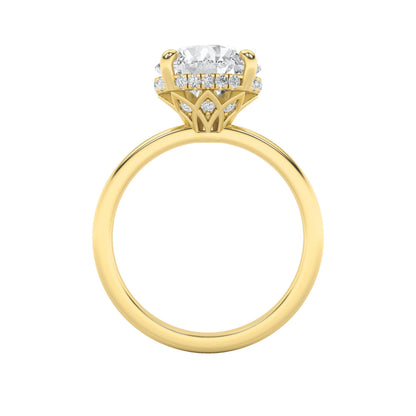 3.5CTW Round Lab-Grown Diamond Prong Classic Hidden Halo Solitaire Engagement Ring 29 Stones