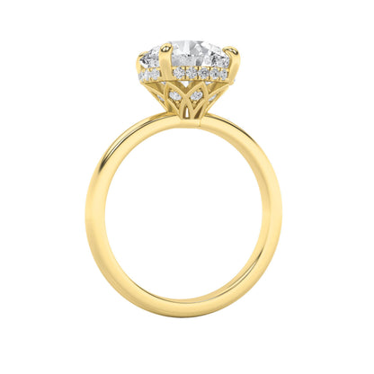 3.5CTW Round Lab-Grown Diamond Prong Classic Hidden Halo Solitaire Engagement Ring 29 Stones