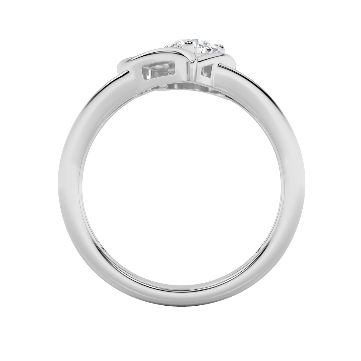 0.5CTW Round Lab-Grown Diamond Prong Heart Ring 1 Stone