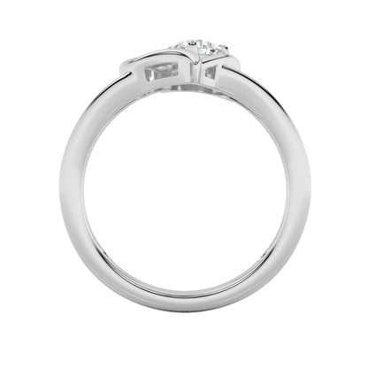 0.5CTW Round Lab-Grown Diamond Prong Heart Ring 1 Stone