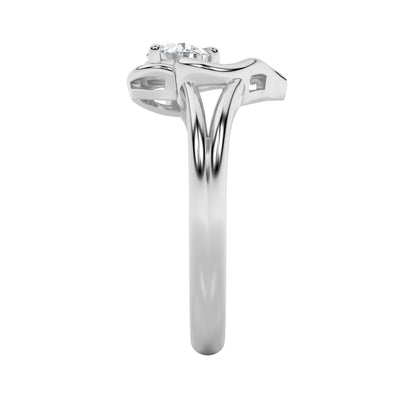 0.5CTW Round Lab-Grown Diamond Prong Heart Ring 1 Stone