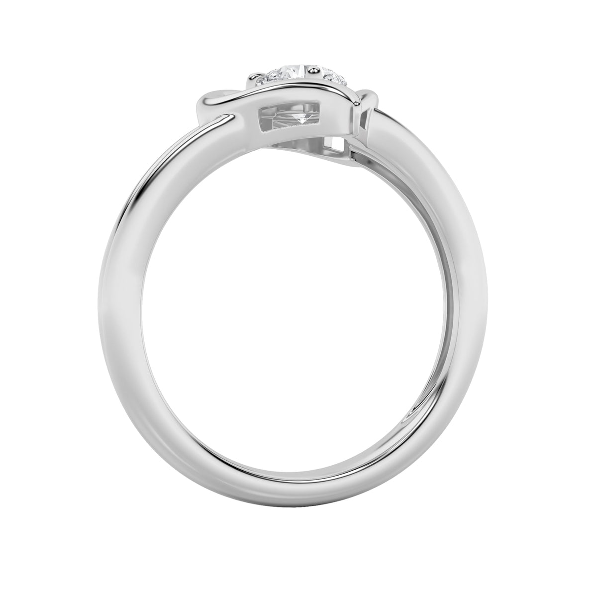 0.5CTW Round Lab-Grown Diamond Prong Heart Ring 1 Stone