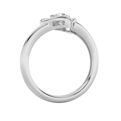 0.5CTW Round Lab-Grown Diamond Prong Heart Ring 1 Stone