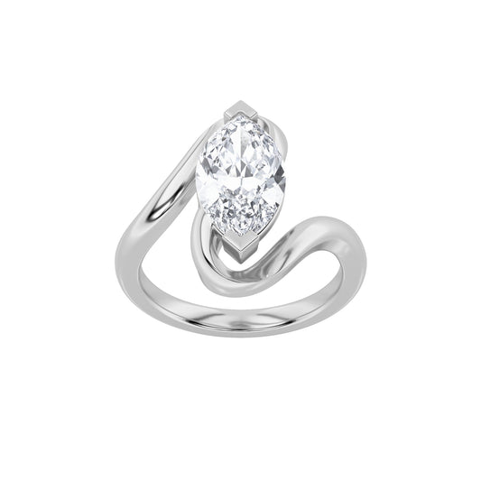 2CTW Marquise Lab-Grown Diamond Prong Swirl Engagement Ring 1 Stone