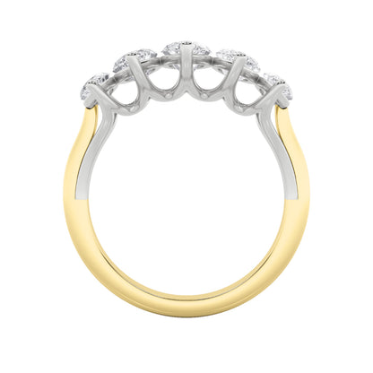 2.5CTW Marquise Lab-Grown Diamond Prong Five Stone Ring 5 Stones