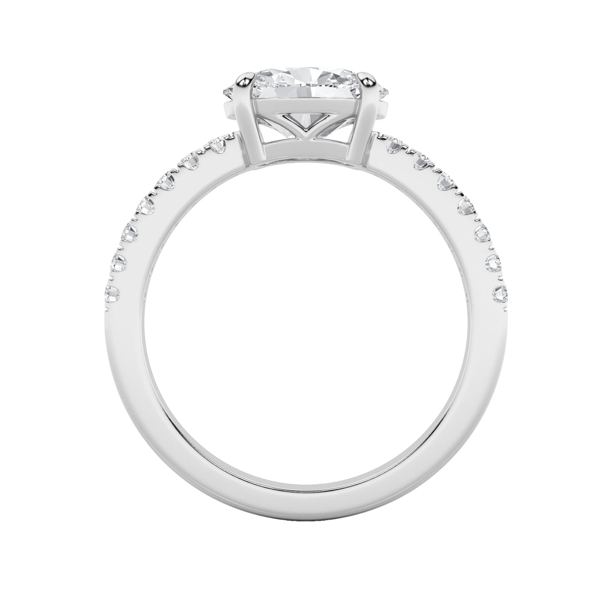 1.5CTW Oval Lab-Grown Diamond Prong East West Accented Ring 15 Stones
