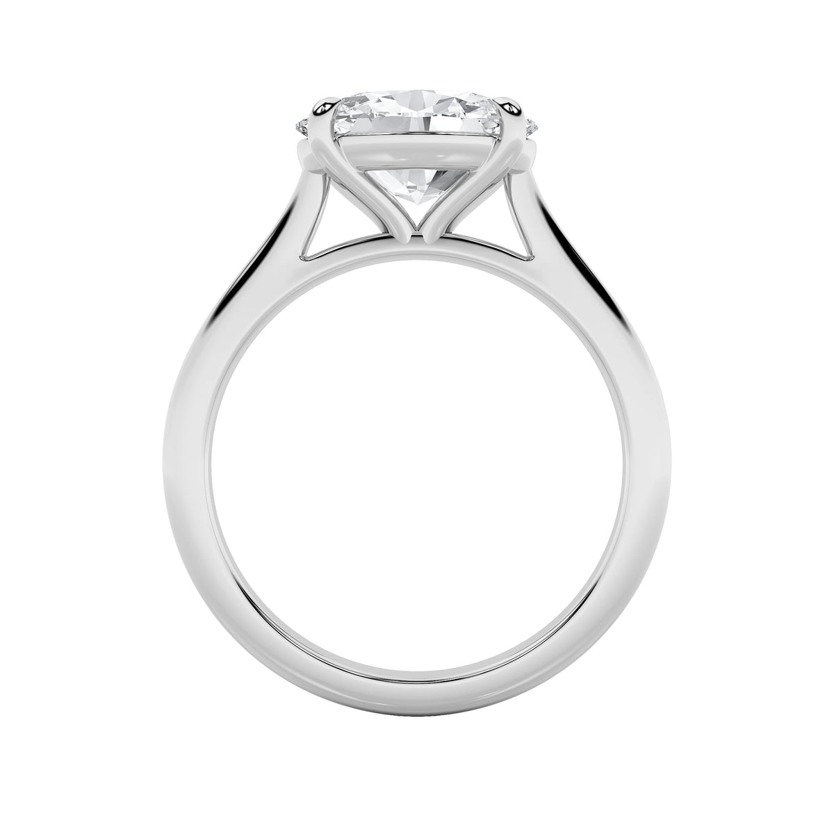 2CTW Oval Lab-Grown Diamond Prong East West Accented Ring 1 Stone