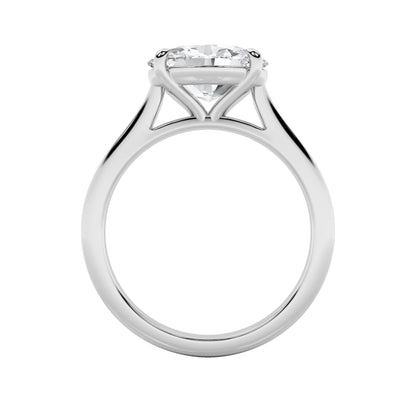 2CTW Oval Lab-Grown Diamond Prong East West Accented Ring 1 Stone