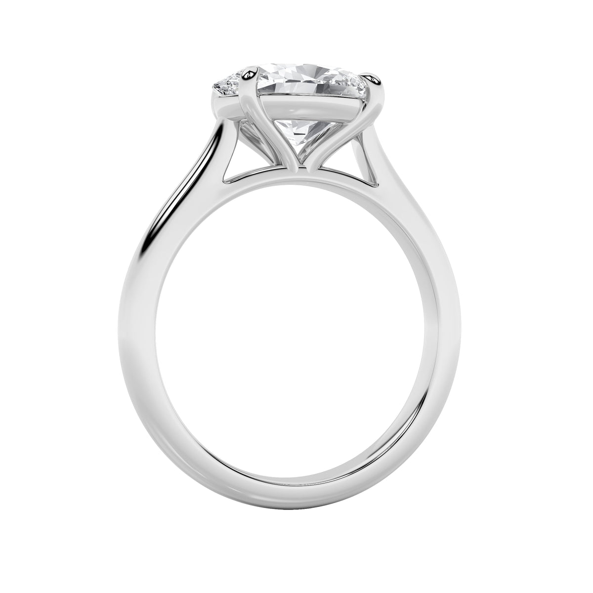2CTW Oval Lab-Grown Diamond Prong East West Accented Ring 1 Stone