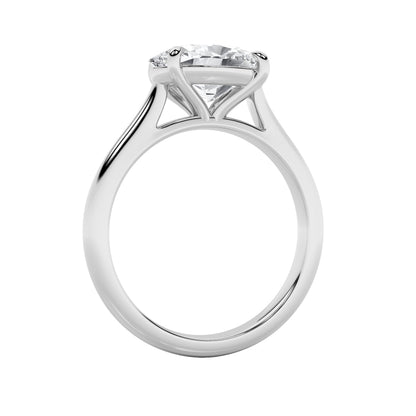2CTW Oval Lab-Grown Diamond Prong East West Accented Ring 1 Stone